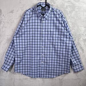 Lauren Ralph Lauren Button Down Shirt Men's 2XL Blue Green Check Spring Business